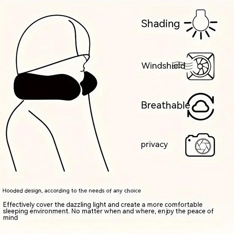 SEAMETAL U Shape Soft Car Neck Pillow with Hood Car Office Rest Neck Pillow Neck Cushion Auto Accessories