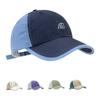 Short Brim Baseball Cap Letter Embroidery Nylon Material Color Block Design Unisex Sun Hat for Cycling Running Outdoor Sports