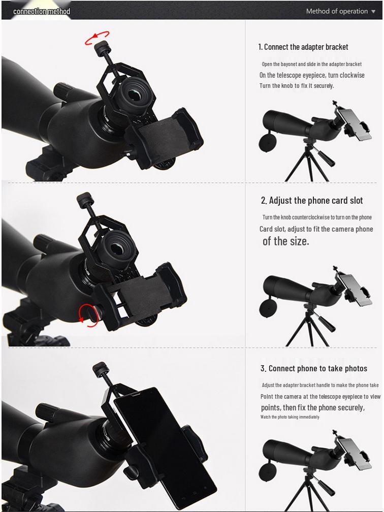 Universal Mobile Photography & Optical Device Adjustable Bracket