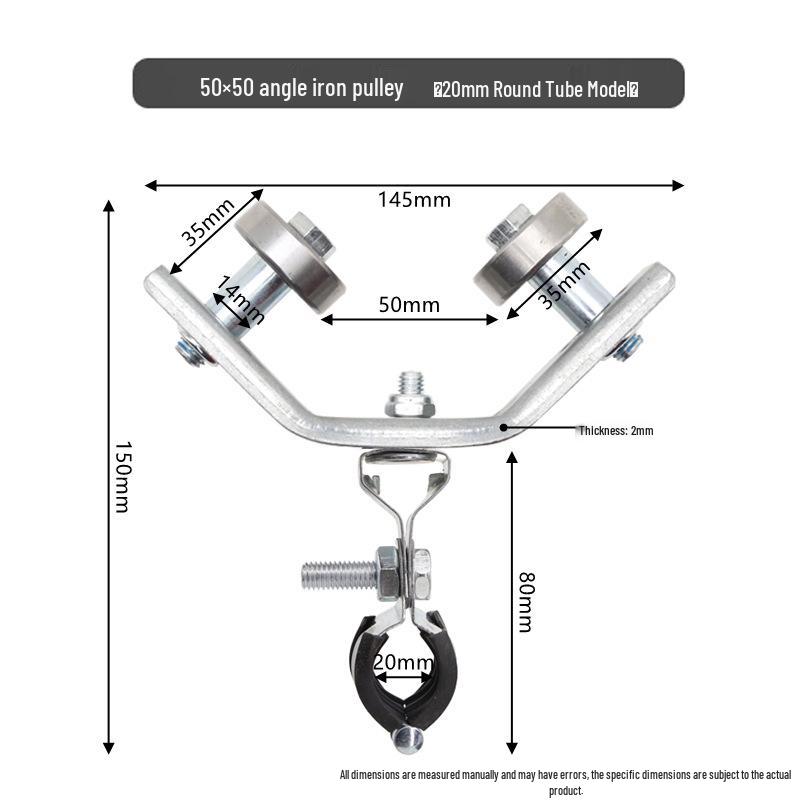 Gewächshausbewässerung Winkelstahlrolle mit Ösenlager Radwagen