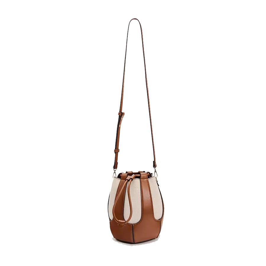 Fashion Canvas Bucket Bag Large Splicing Purses Handbags Luxury Shoulder Bag High Quality Crossbody Bags Women Commuter Tote Sac