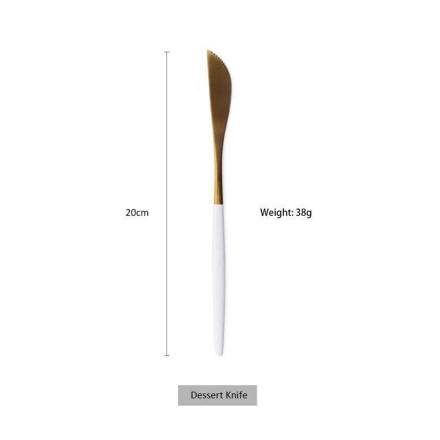 1 Pcs Gold Cutlery Stainless Steel Flatware Golden Knives Fork Spoon Black Cutlery Kitchen Tableware Dinnerware