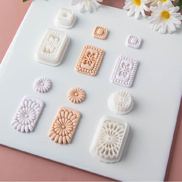 Plastic Bohemian Flower Earring Molds Polymer Clay Tools Reusable Mould For Handmade Jewelry Creations