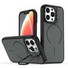 KEYSION Matte Skin Feel Lens Stand Phone Case for Magsafe for iPhone 11 12 Pro Max Magnetic Wireless Charging Shockproof Cover