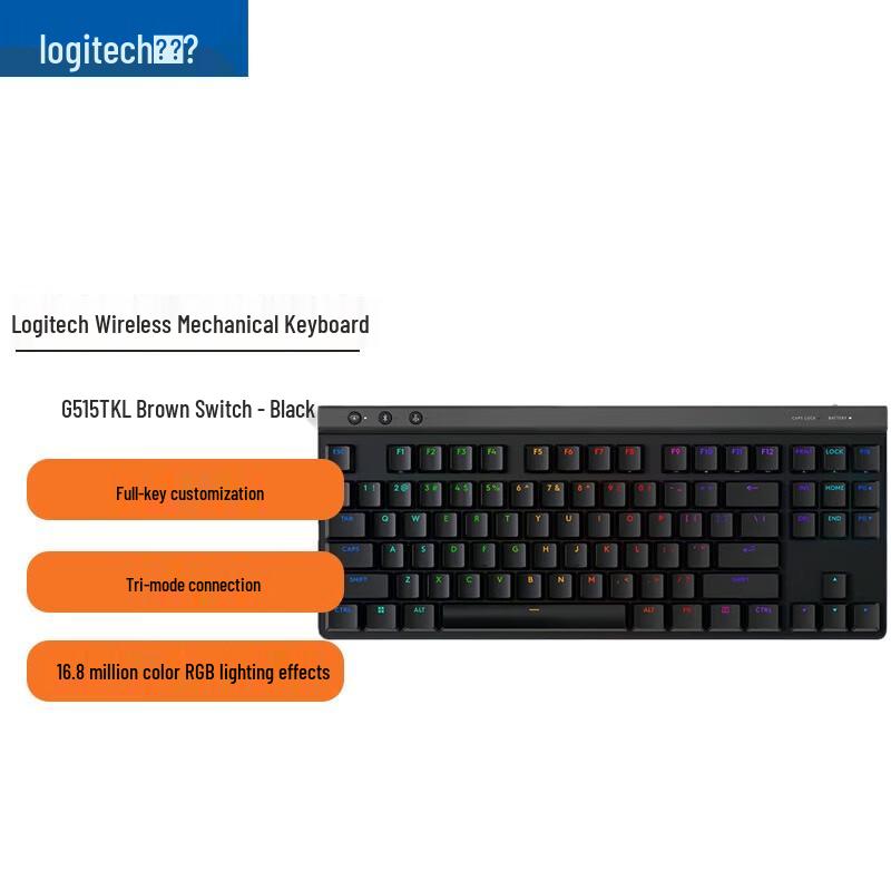 

Logitech G515 LIGHTSPEED TKL Low-Profile Wireless Gaming Keyboard