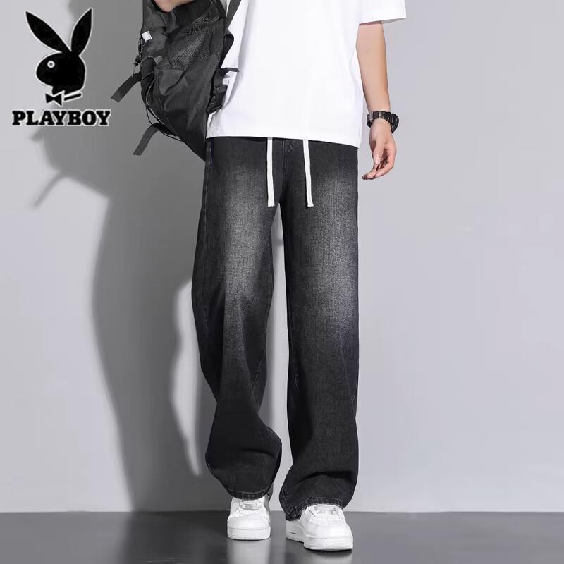 Playboy Men s Summer Thin Loose Straight Jeans XL