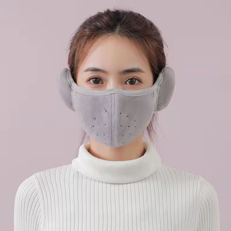Winter Earmuffs Unisex Breathable Holes Mask Cold-Proof Thermal Mask Two-In-One Wrap Band Ear Warmer Outdoor Riding Ear Muff