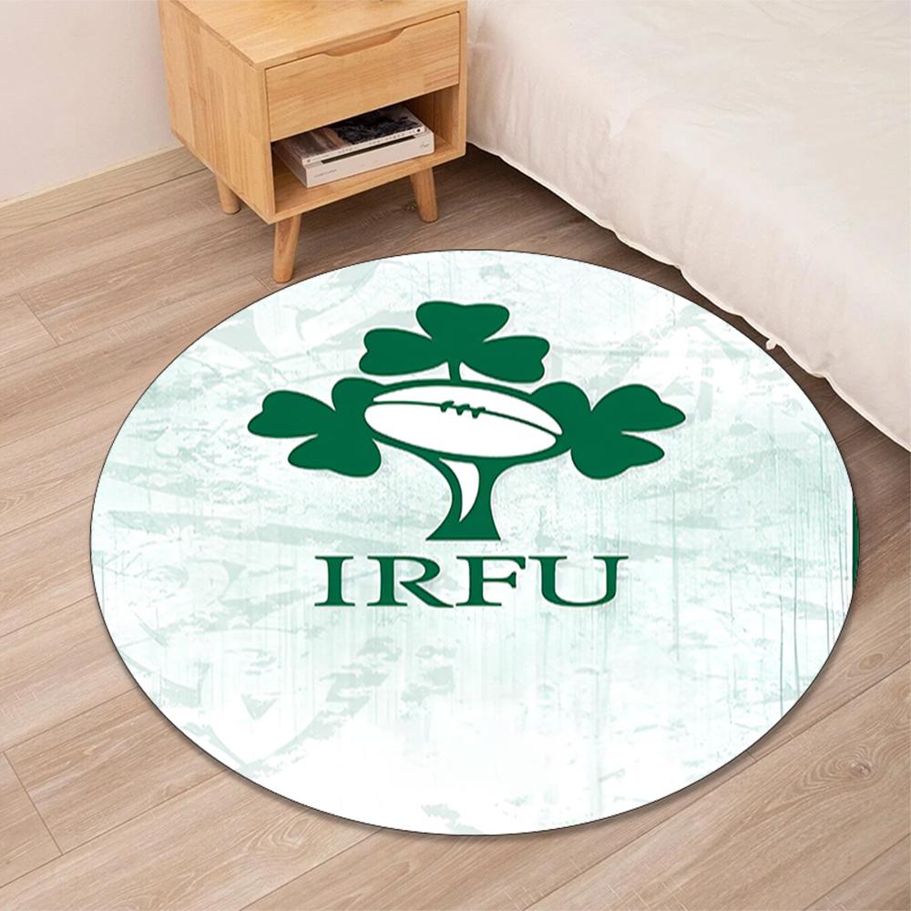 Ireland Rugby Printed Round Rug Carpet Chair Rug Area Rug Entryway Doormats,for Office Chair Living Room Bedroom Kitchen Room.