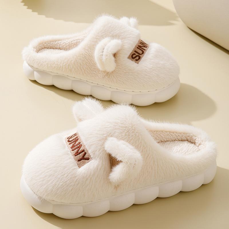 Cotton Slippers Autumn and Winter Home Couple Home Indoor Warm Non-slip Thick Bottom Plush