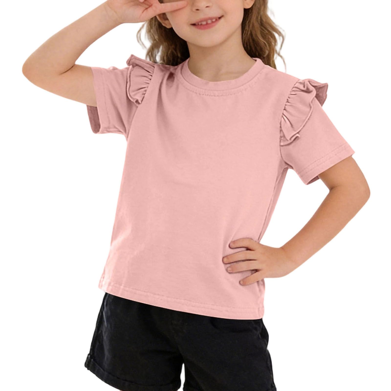 Children s Fashionable Short-Sleeve Casual Loose-Fit Top 150 розовый