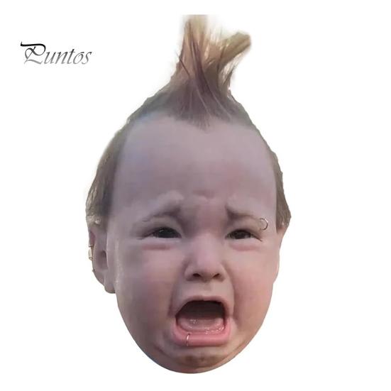 

Плачущий детский головной убор в стиле панк, страшная веселая латексная подушка для лица, реалистичный аксессуар для костюма для вечеринок на Хэллоуин коричневый