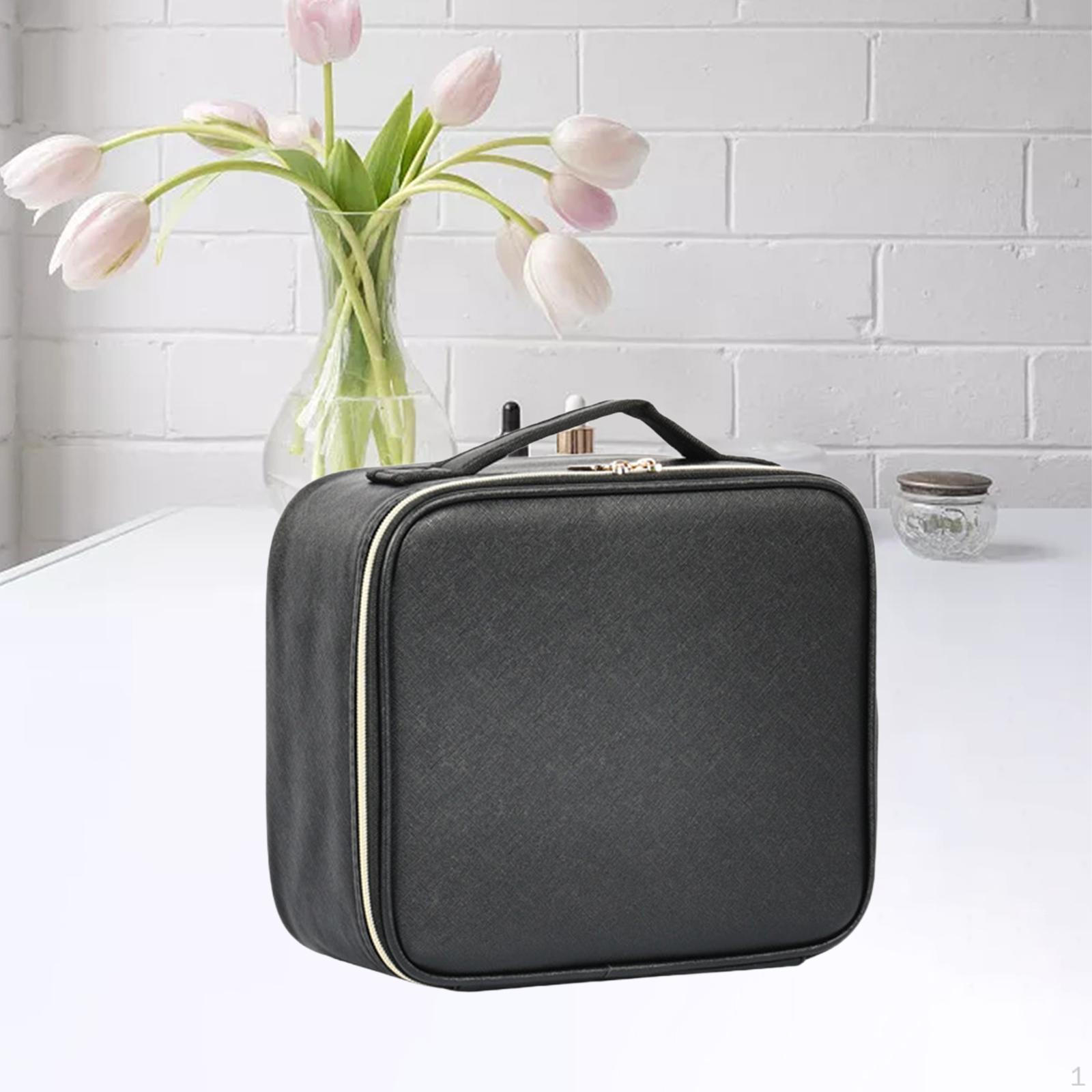 

Makeup Bag with LED Mirror Train Case Beauty Tools Accessories Portable for Women Girls чорний