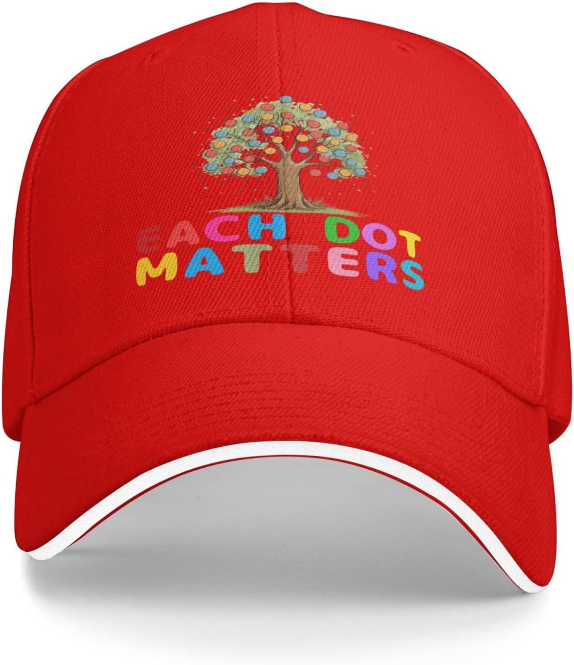 

Each Dot Matters Tree Graphic Trucker Hat Polyester Adjustable Baseball Cap Autism Awareness Adult One Size