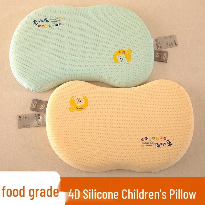 Children's Silicone Neck Support Pillow – Soft Sleep Aid for Ages 3+ (Set of 2)