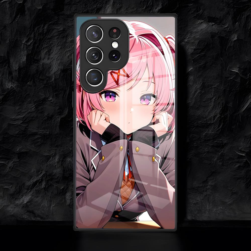 Cartoon Character Natsuki Phone Case For Samsung S26 S25 Edge Ultra 24 23 22 21 Ultra Plus Fe A55 56 15 4G 5GGlass Cover