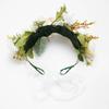 Rose Flower Headband Festival Wedding Green Leaf Floral Headpiece Flower Crown  for Women Girls