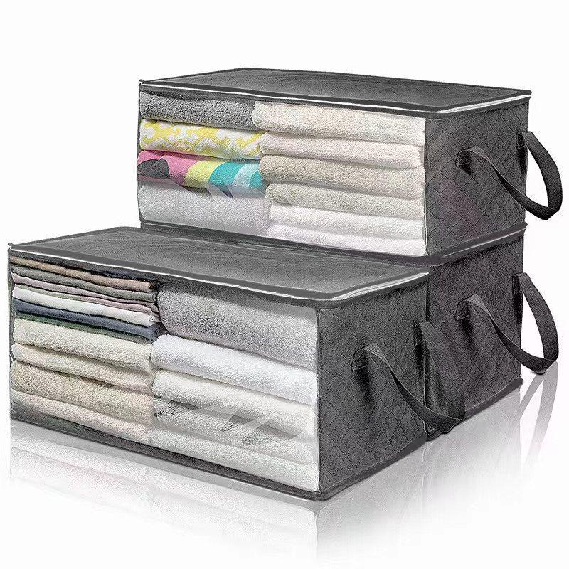 Portable Transparent Clothes Storage Bag with Window - Durable, Seasonal Quilt Organizer