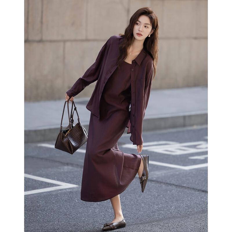 Dmana Lyocell Blend Relaxed Fit Shirt and Skirt Set