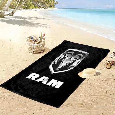 Dodge RAM Print Beach Towel, Large Soft Quick Dry Towel for Beach Camping Swimming