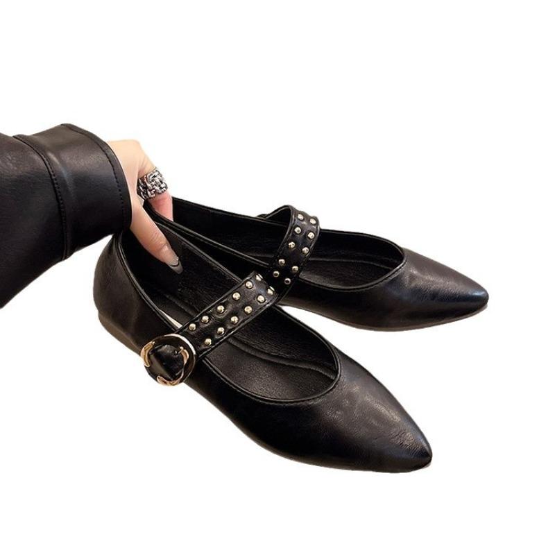 

2026 new Pointed Toe Fashion women Shoes Spring Autumn Elegant Party Daily Low Heels Pump Footwear Women minimalist Flats Shoes 38 чорний