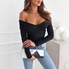 2024 Autumn/Winter Sexy Off-Shoulder Long-Sleeve Women's Fashion Top