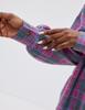 2025 Autumn Retro Plaid Lapel Loose Long Sleeve Women's Shirt
