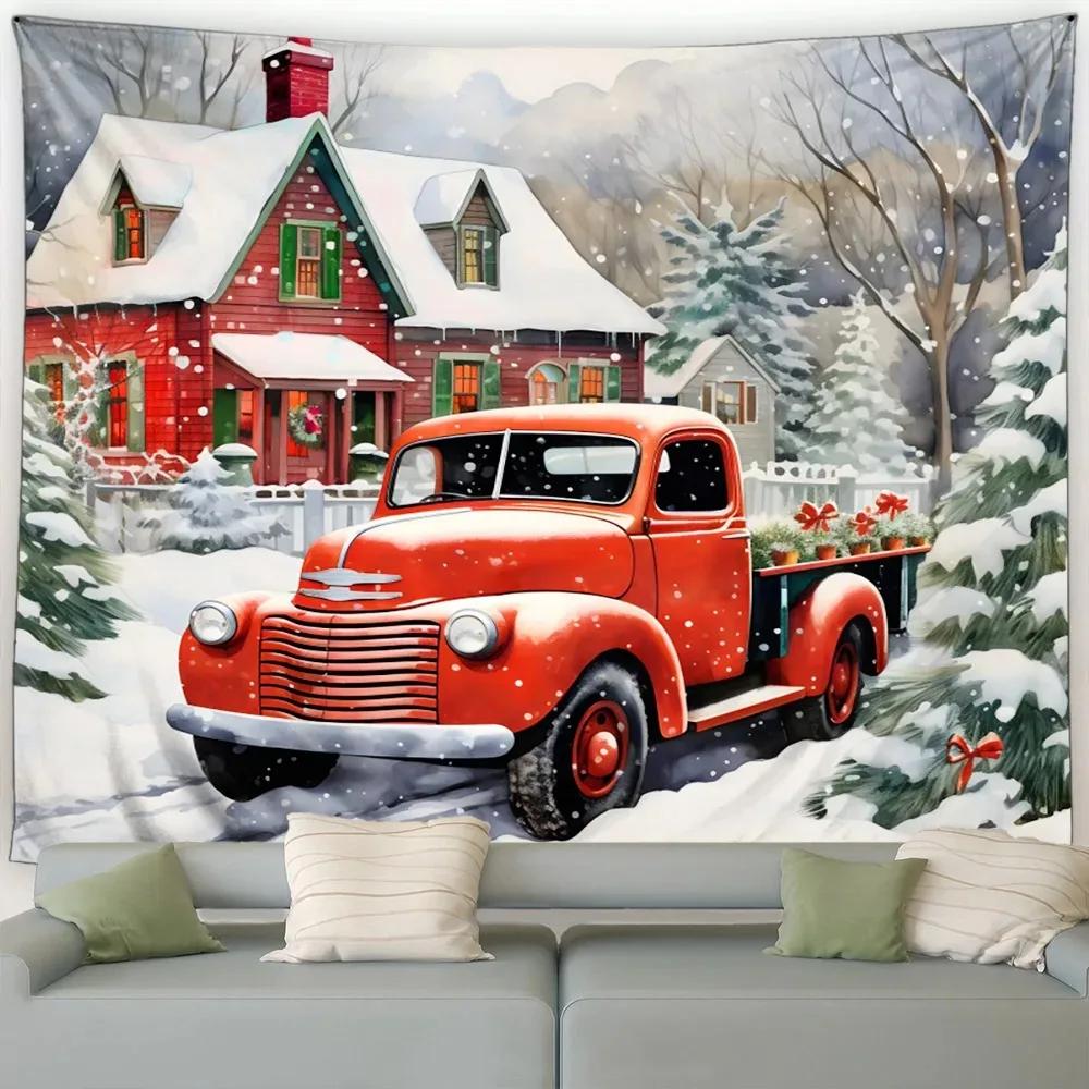 Christmas Tree Snowman Luxury Tapestry Bedroom Living Room Home Christmas Decoration