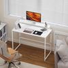 Folding Computer Desk with Monitor Stand, 100 x 48 x 87.5 cm, White