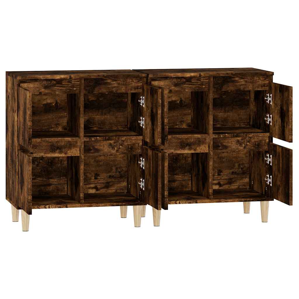 Sideboards 2 pcs Smoked Oak 60 x 35 x 70 cm Engineered Wood