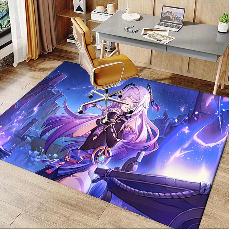 Office Carpet Genshin Impact Fantasy Anime Character Design for Desk Chair Protection, Gaming Room D