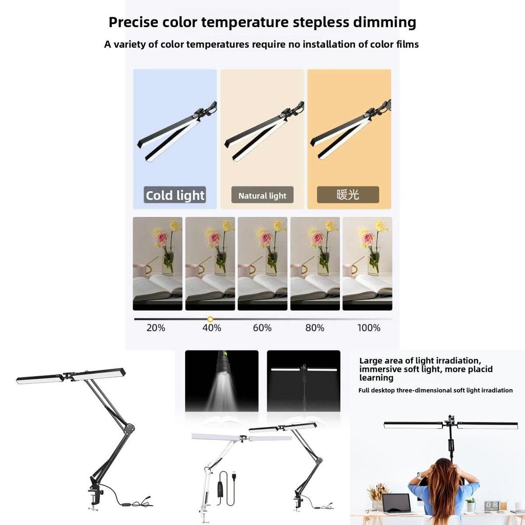 Modern Minimalist Foldable Desk Lamp With Aluminum Clamp And Usb Port For Nail Art And Makeup Work