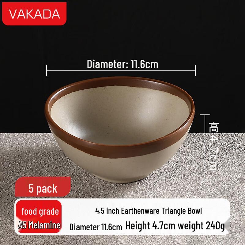 VAKADA Melamine Triangle Bowls (5-Pack)