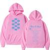Sabrina Carpenter Hoodie – Unisex Black Double Sided Fleece Sweatshirt, Short & Sweet Album Tracklist & Blue Chess Grid Print, Pop Star Streetwear