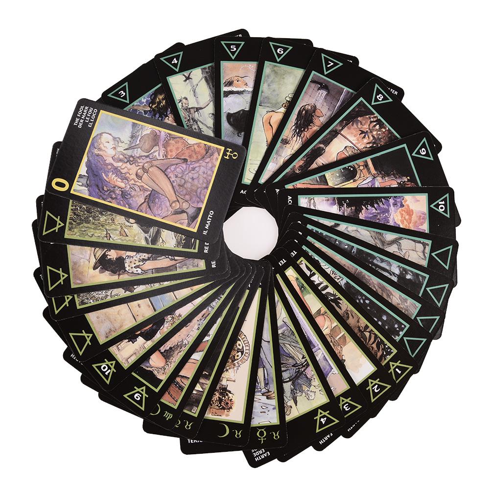 Cartas de Tarot duraderas y vívidas, versión completa en inglés, regalos de juegos para fiesta familiar para Manara