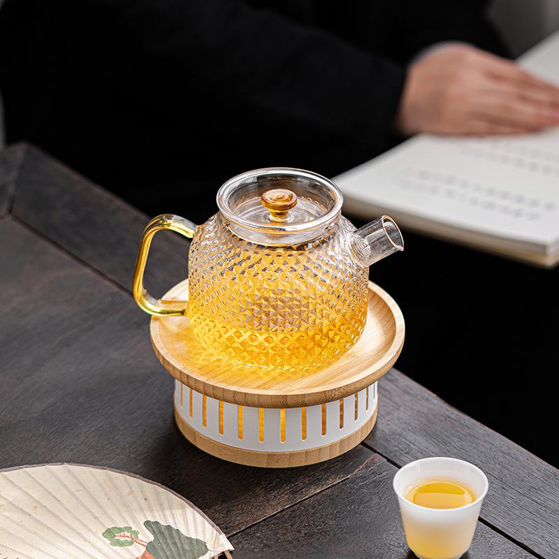 Bamboo Candle-Heated Tea Warmth Set: Insulated Pot & Gong Dao Bei