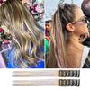 12 Stück Clip-in Metallic Extensions Tiefes Lila Glitzer Leicht 20 Zoll Lang Perücke Einfach Anzubringen Haarverlängerungen