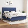 Box Spring Bed with Mattress Blue 180 x 200 cm Fabric