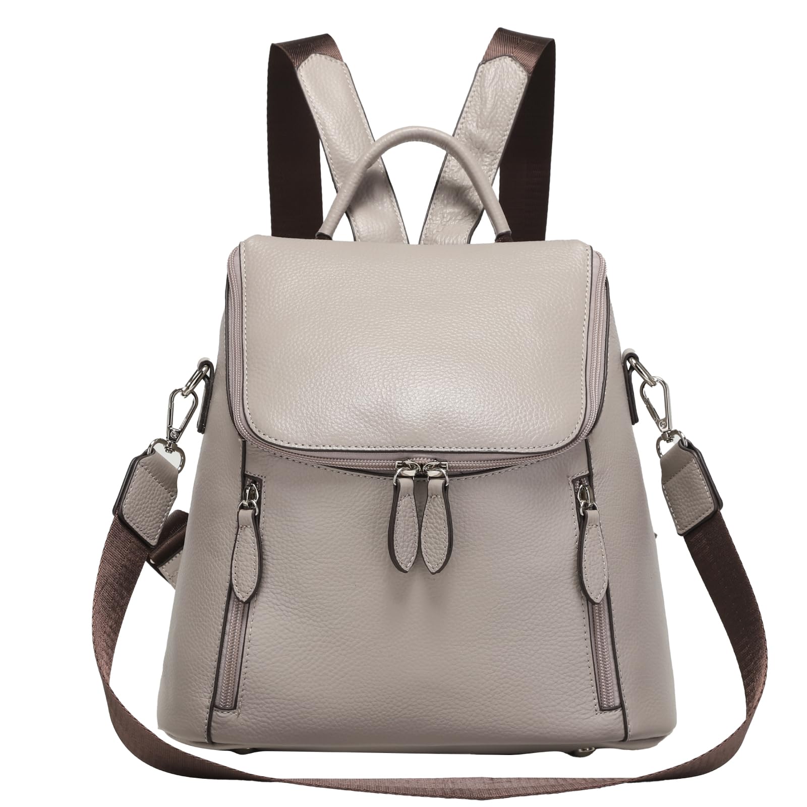 

leather genuine large with shoulder 99481 [QUAY] 3-way backpack, leather, capacity, women s backpack, strap, (gray)