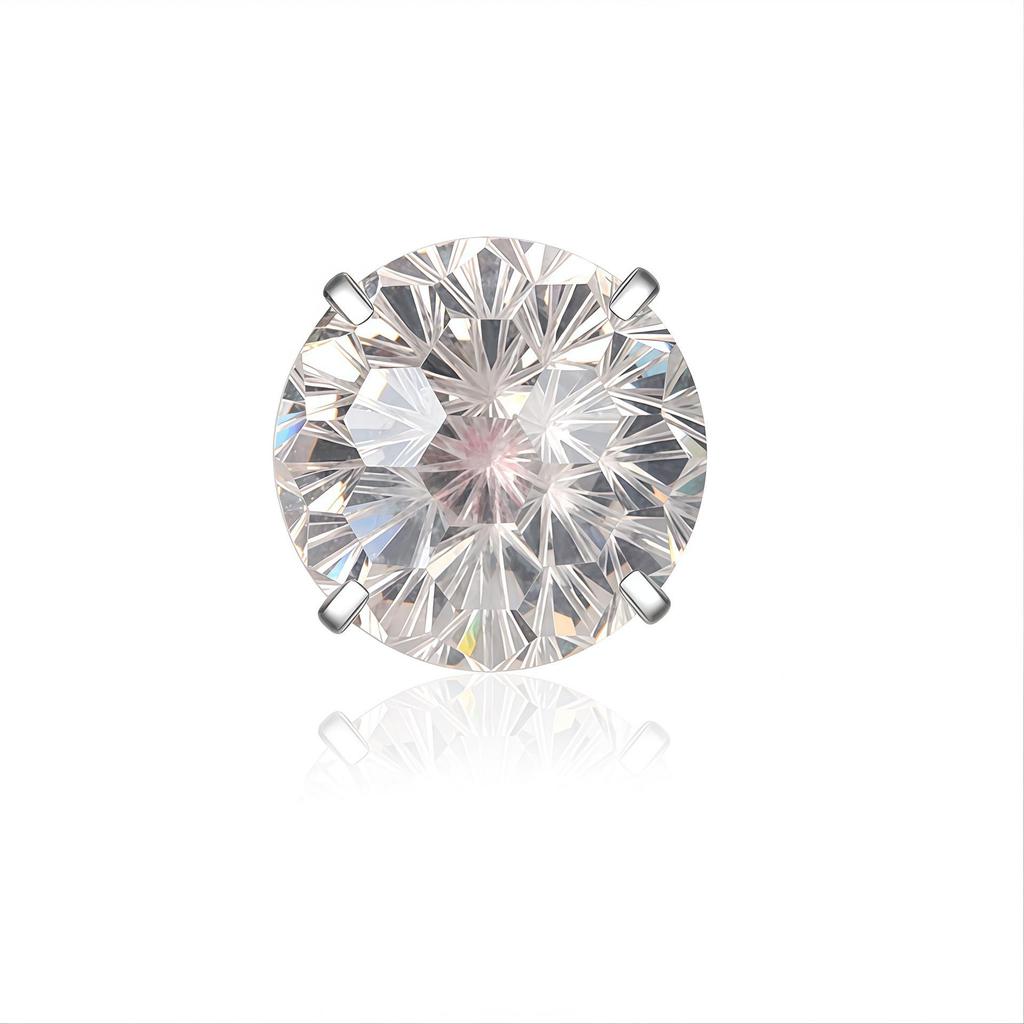 F136 Titanium Alloy Navel Ring with G23 Four-Prong 5A Blazing Fireworks Diamond