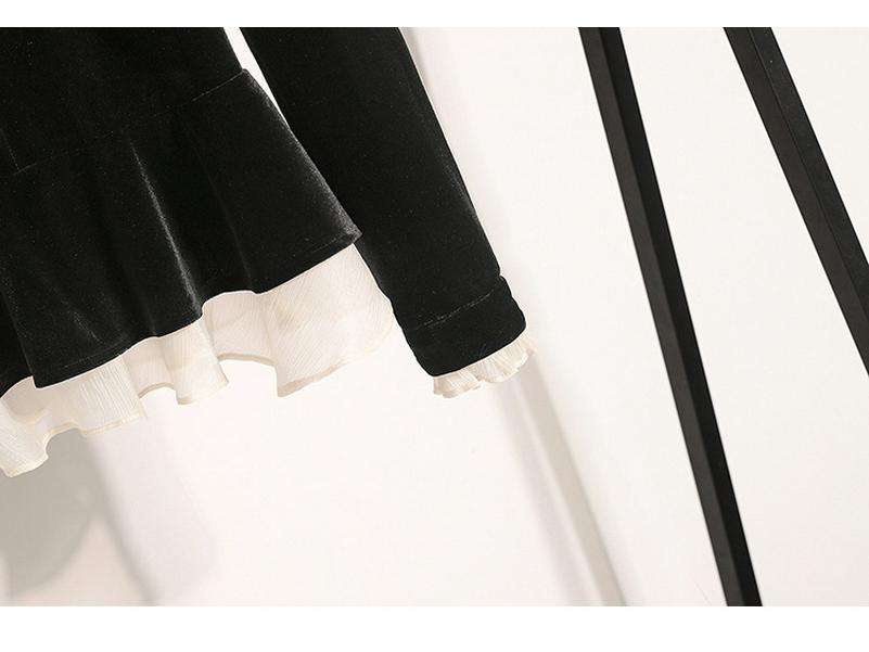 Plus Size Women's Autumn & Winter High-End Loose Top with Black Skirt Two-Piece Set