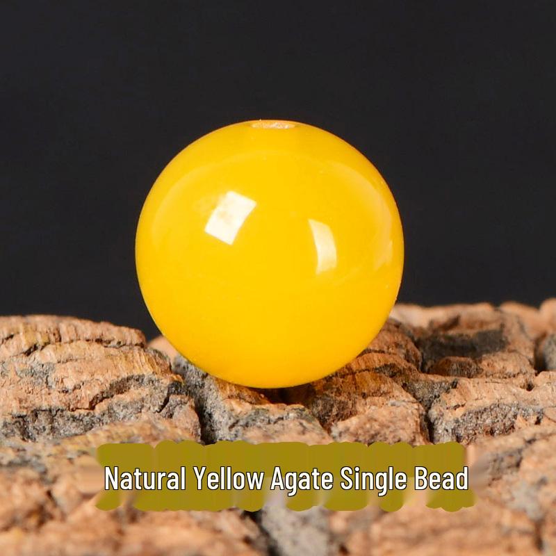 

7a Yellow Natural Agate Loose Beads for DIY Jewelry Making - Handmade Materials, Single & Strung Beads 14mm Yellow Agate [1 piece]