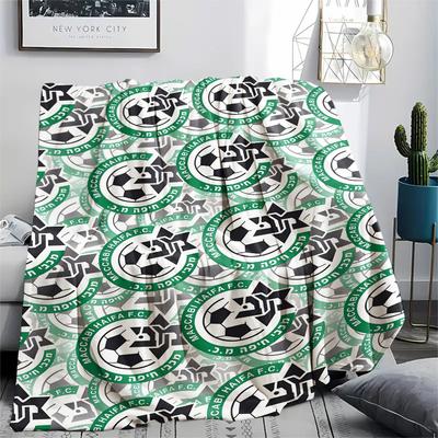 1Pc Maccabi-Haifa Print Flannel Blanket, High Quality Comfortable for All Seasons, Home Decor, Warmth and Comfort, Perfect for Gifts