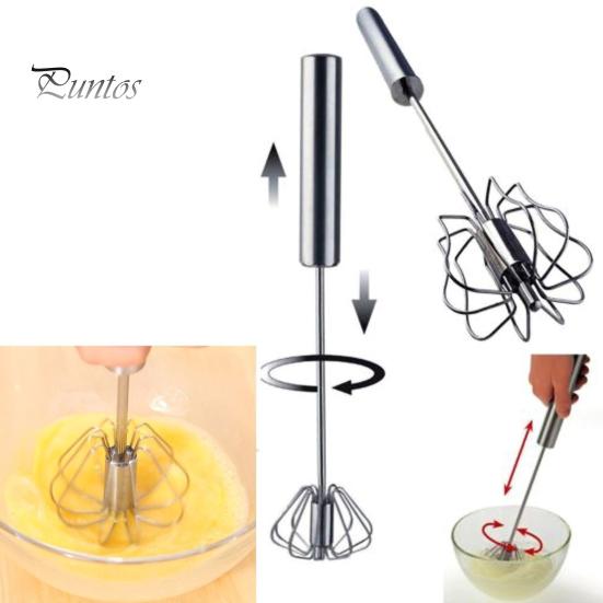 Milk Mixer Kitchen Stainless Steel Semi-Automatic Egg Whisk Beater Cream