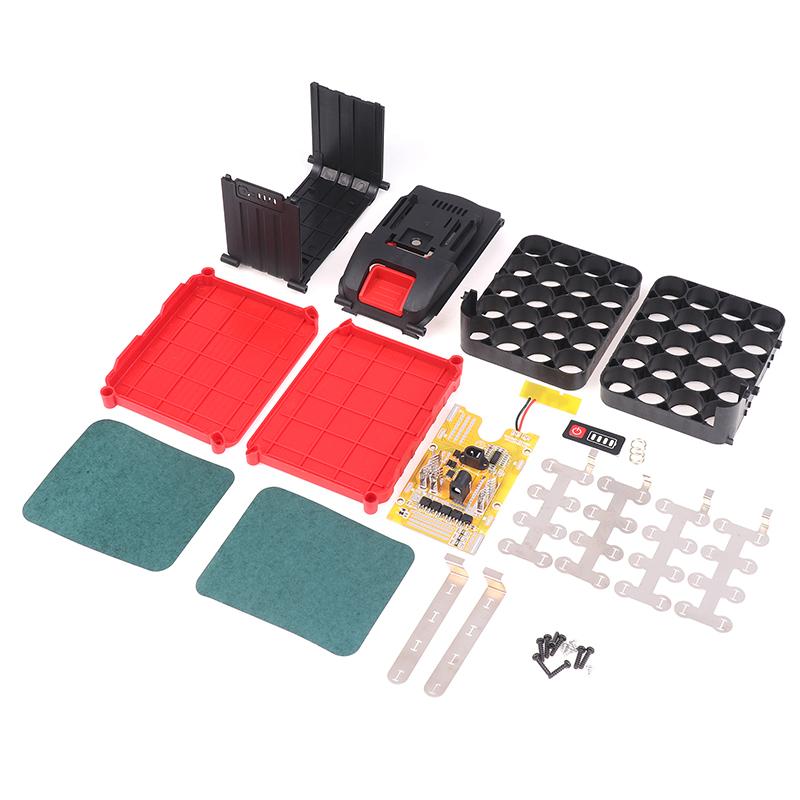 21700 Li-Akkufach mit Leiterplatte für DIY-Gehäusebox mit BMS-PCB-Platine Ladeschutz kann 5/20 Akkus einbauen