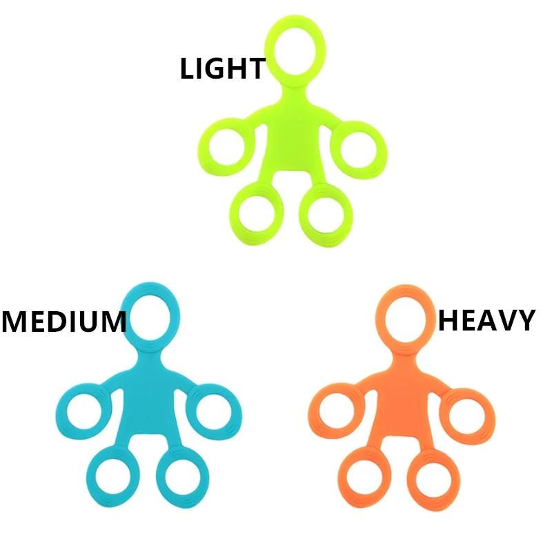 Finger Grip Silicone Ring Exerciser Antistress Resistance Band Fitness Stretcher 3 Levels Finger Sensory Toy for Kid Autism ADHD