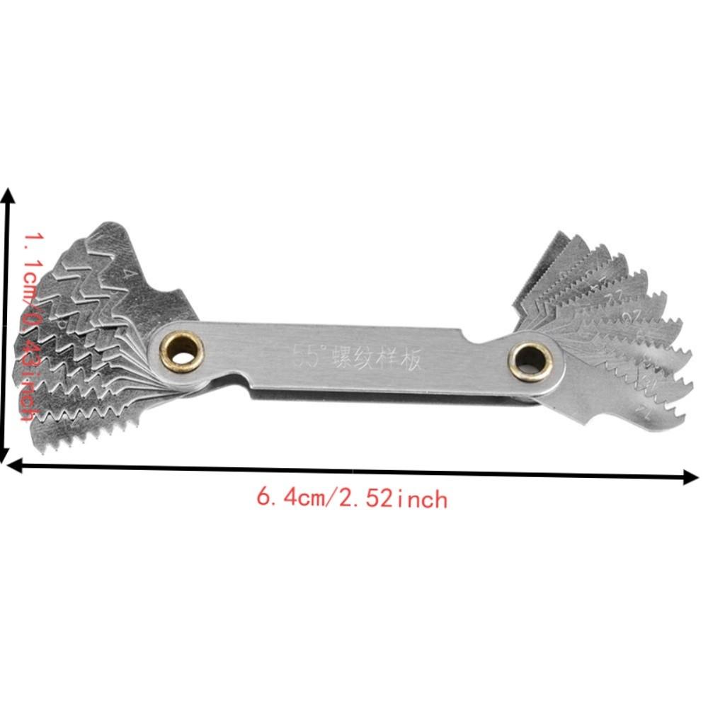 2pcs 55 Degree Thread Measuring Gauge Thread Pitch Gauge Tool For Thread Measurement