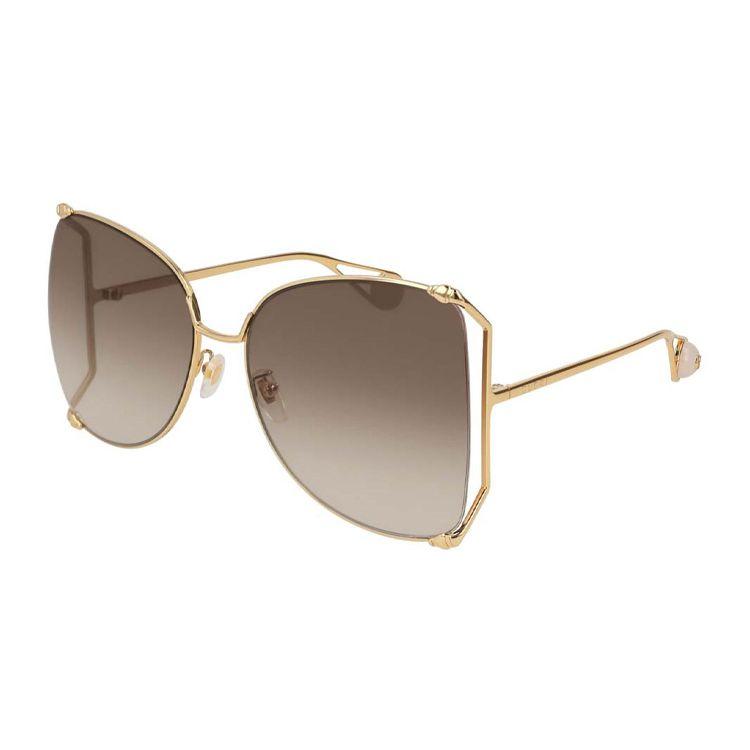 Gucci Square Sunglasses Unisex sunglasses Gold GG0252S-003