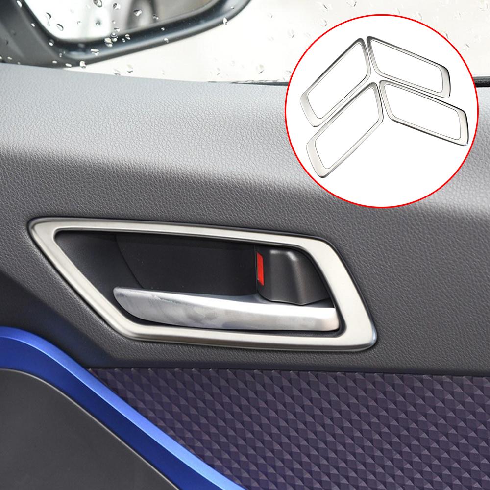 4Pcs Car Interior Door Handle Frame Cover Decoration Sticker Trim for Toyota C-HR CHR 2016-2025 Stainless Steel Accessories
