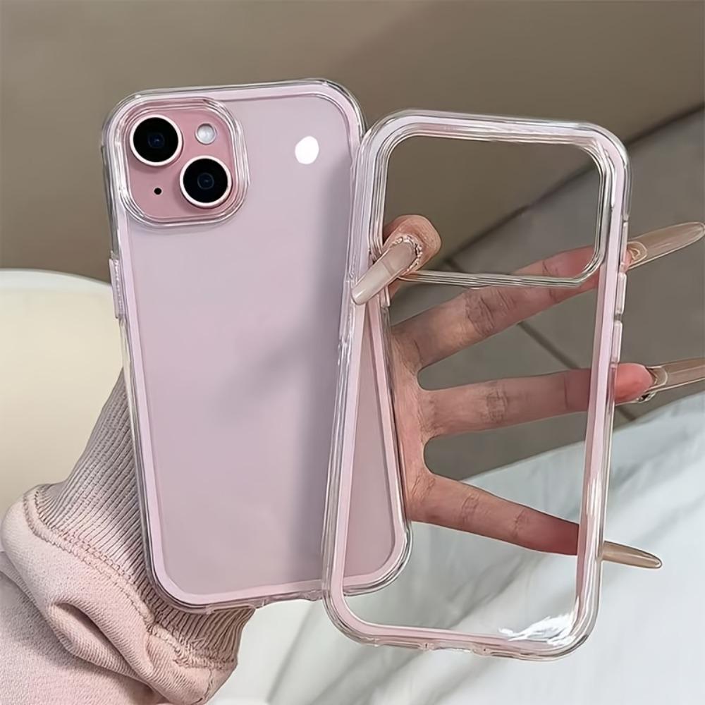 Candy color 2-in-1 large hole phone case suitable for iPhone17 16 15 14 13 12 11Pro/Max/Plus anti drop and shockproof back cover