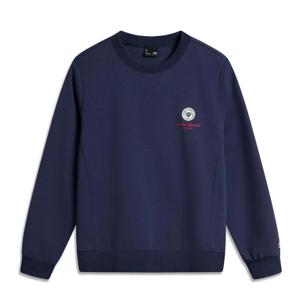 Li Ning Sports Lifestyle Series Simple Versatile Casual Letter Print Round Neck Pullover Sweatshirt Women Sweatshirt AWDV536-5